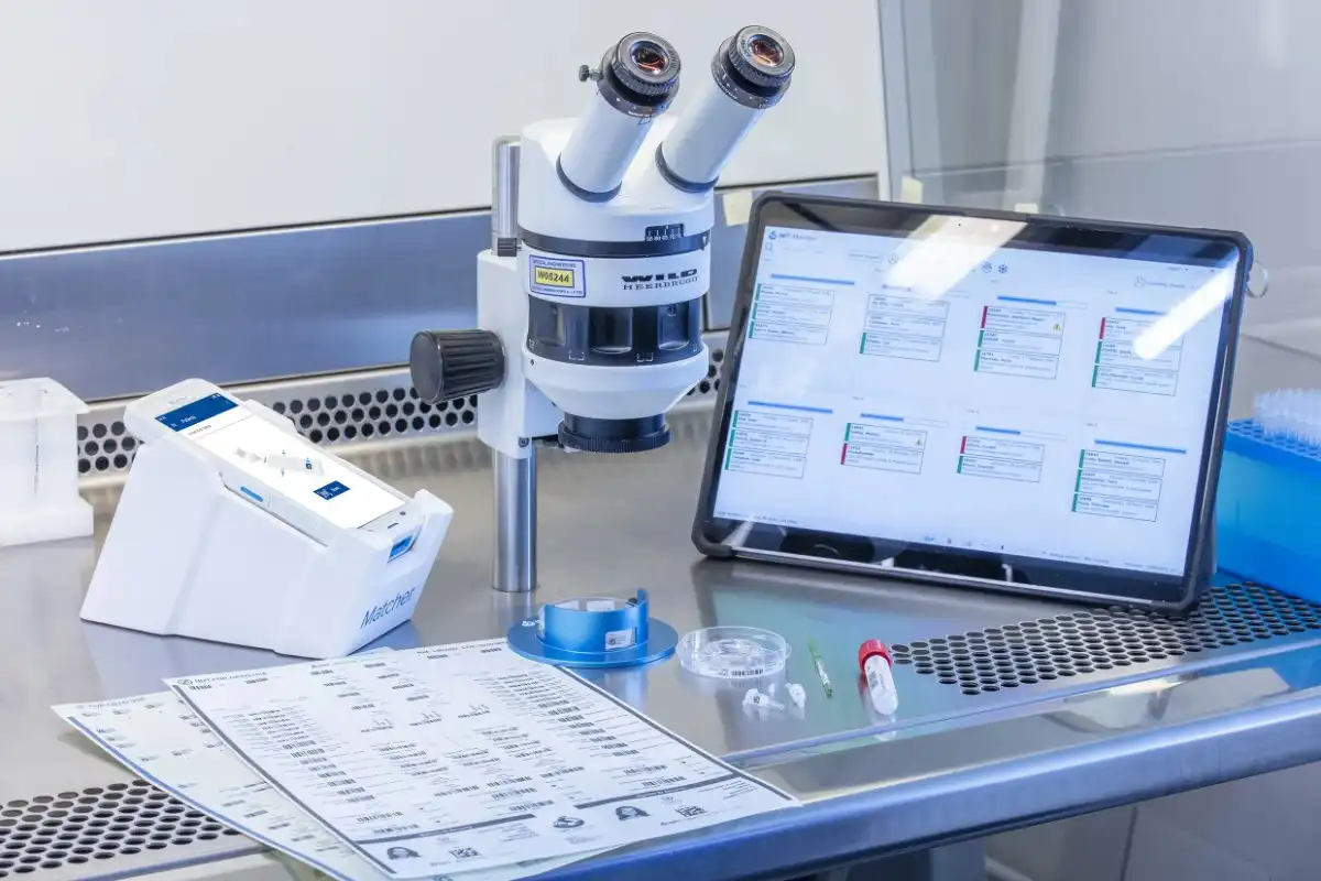 Pocket Matcher handheld device used at RITU IVF